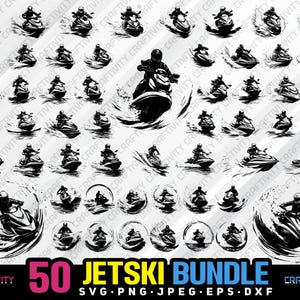 jet ski bundle svg png jpeg eps dxf bundle silhouette clipart cricut vector commercial use custom jet ski sport bundle jetski water activity