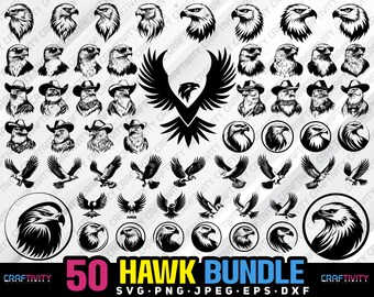 Hawk SVG Bundle | Eagle Bird Clipart for Cricut | Predator Bird Pngs ...