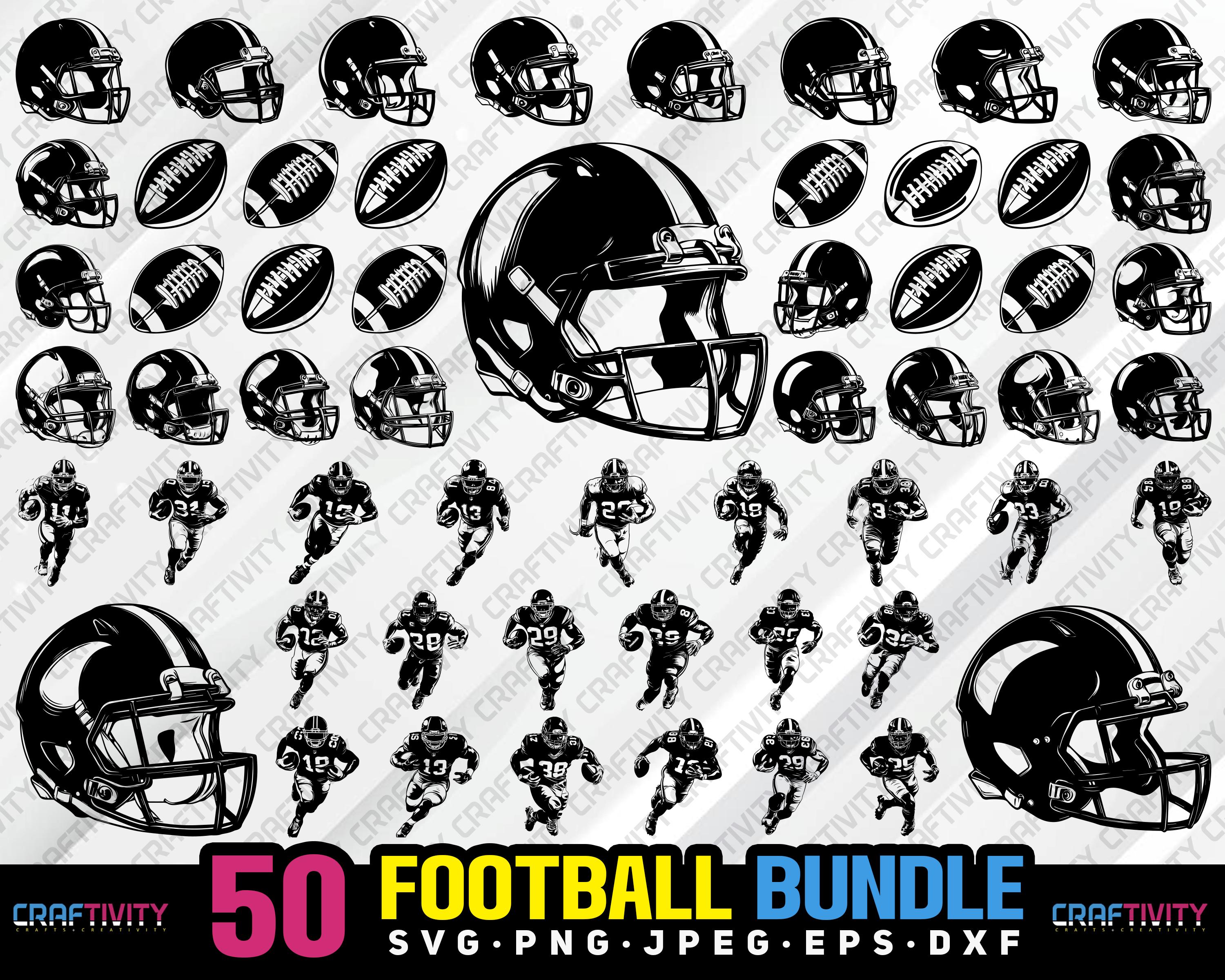 Football Clipart Bundle SVG PNG, Sports Vector Graphics (digital ...