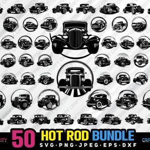 vintage car bundle svg png jpeg eps dxf bundle silhouette clipart cricut vector commercial use custom vintage car vintage vehicle bundle svg