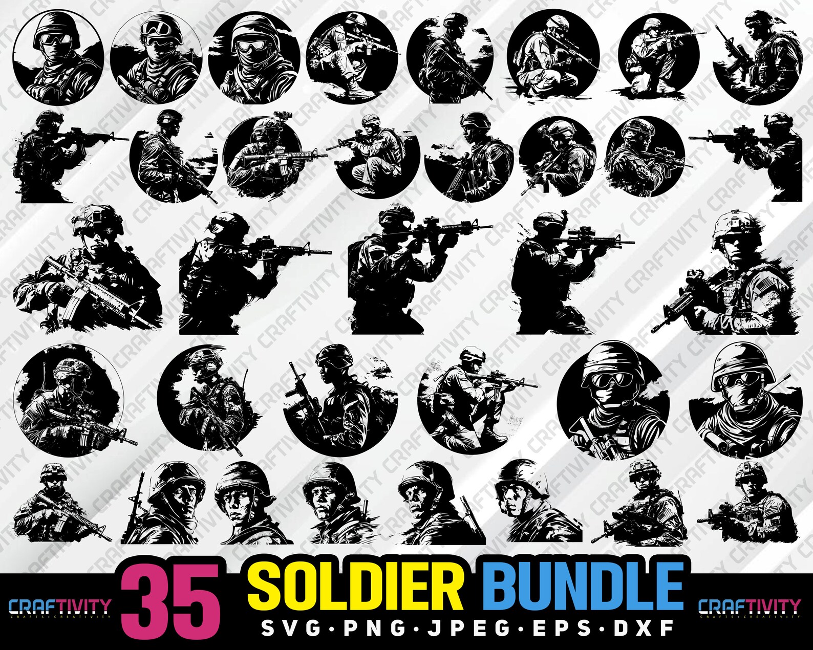Sticker Soldier Vector Soldier Clipart Vector Bundle (svg, Png, Jpg, Eps, Dxf) - Etsy