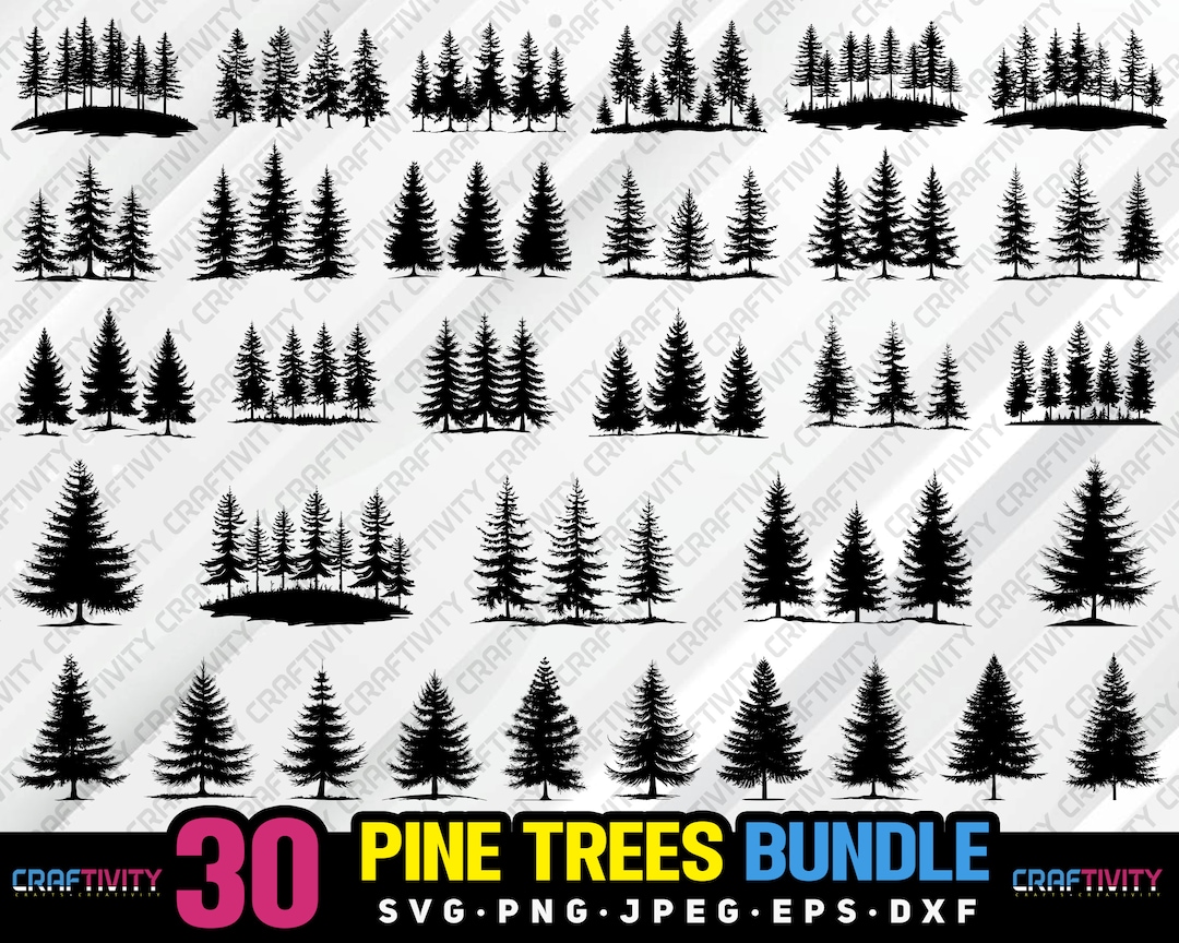 Pine Tree Silhouette Vector Bundle (digital Download) - Etsy
