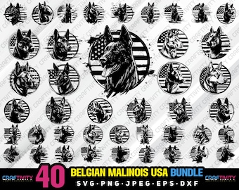 Belgian Malinois USA Bundle: Vector Clipart (Digital Download)