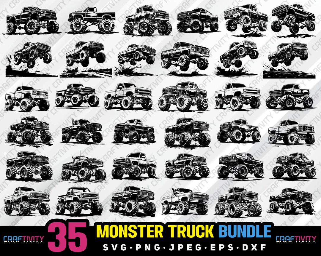 Monster. Vector Driver Monster Truck Vector Bundle (svg, Png, Jpg, Eps, Dxf) - Etsy