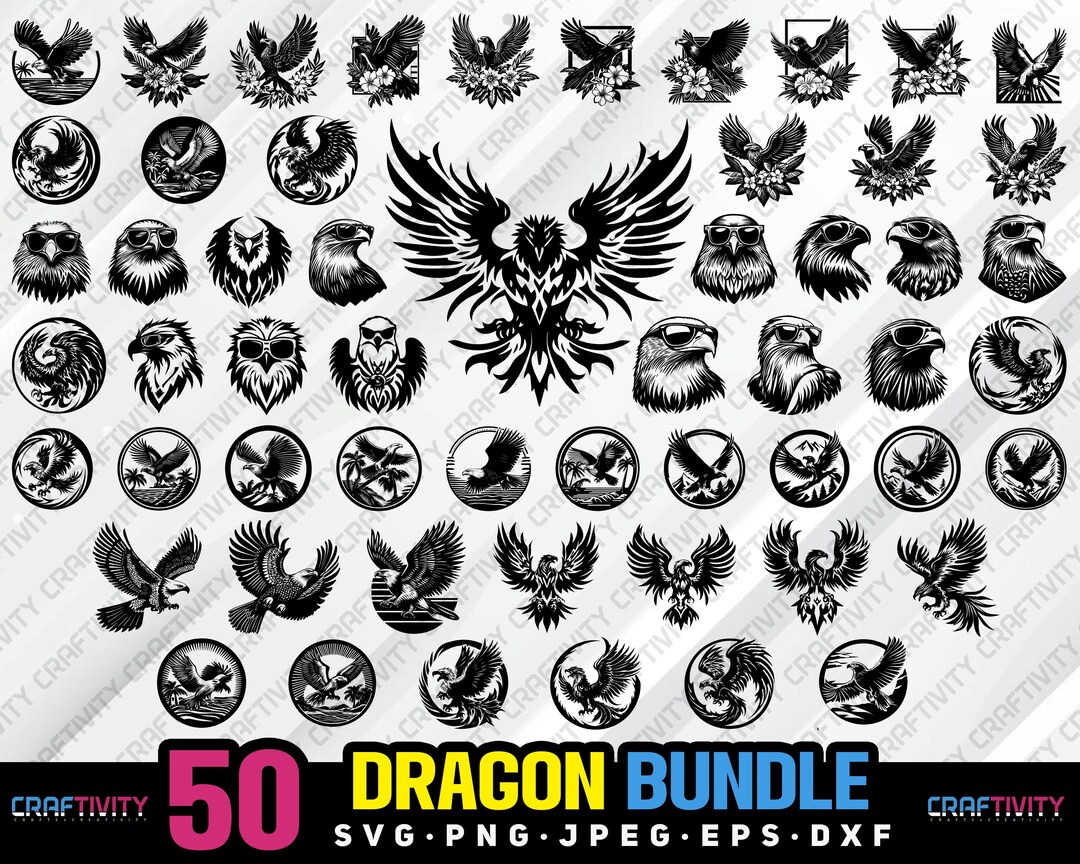Eagle Bundle Svg Png Jpeg Eps Dxf Bundle Silhouette Clipart Cricut ...