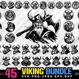 Viking Warrior SVG Bundle: Silhouette Clipart (Digital Download)