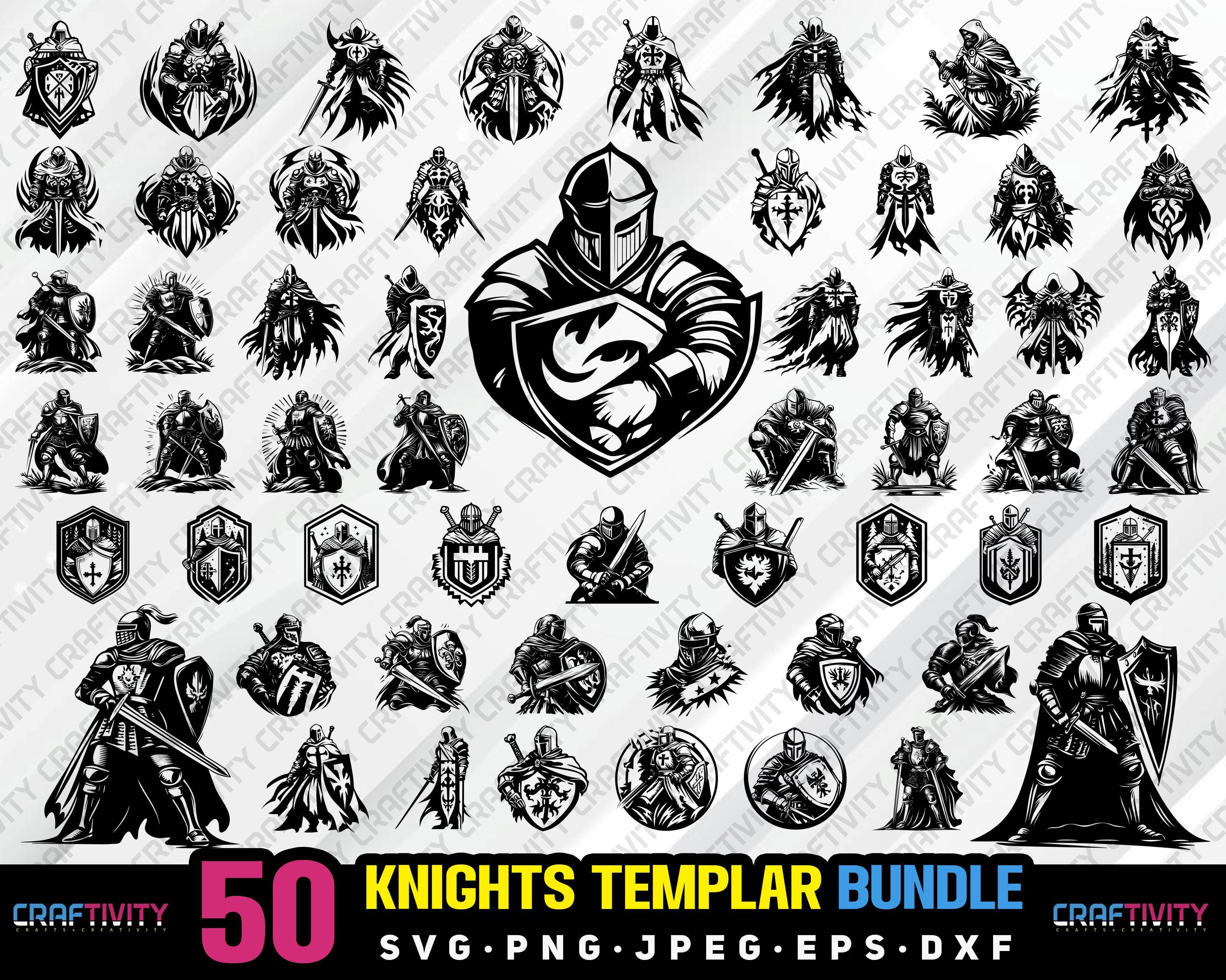 Templar Knight Clipart Bundle, Medieval Warrior Vector (digital ...