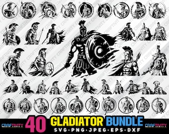 gladiator bundle svg png jpeg eps dxf bundle silhouette clipart cricut vector commercial use custom gladiator warrior bundle gladiator svg