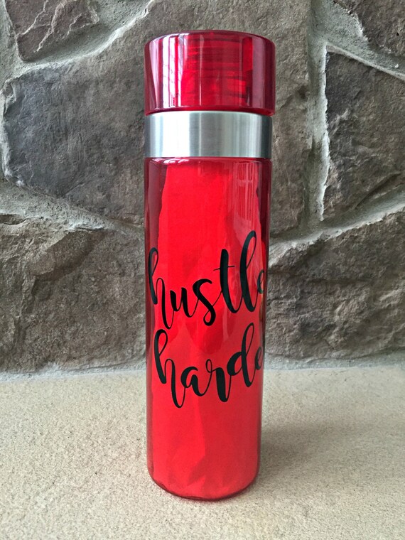 Download Free Water Bottle Tracker Motivational Water Bottle Hustle Harder Etsy SVG Cut Files