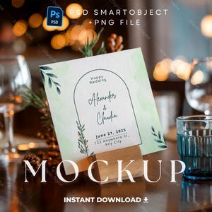 Side View Thanksgiving Place Cards Mockup, Square Seating Card Template, Holiday Table Number & Menu Mockup, Thanksgiving Dinner Mockup, psd
