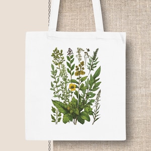 TOTE BAG wild herbs - Stofftasche Kräuter Shoppingbag Botanic Nachhaltig Pflanzen Baumwolle Garten Wildflower Blumen