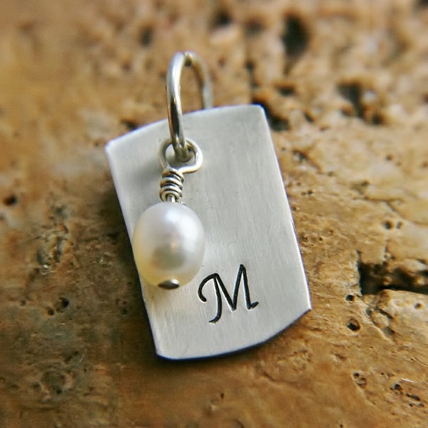 Add On Sterling Silver Square with Pearl