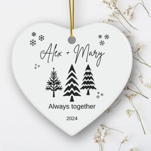 Gepersonaliseerd ornament, kerstornament altijd samen Gepersonaliseerd samen kerstornament Cadeau voor vriendin Vriendje Romantisch