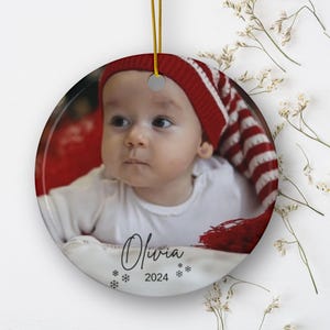 Gepersonaliseerd ornament, afbeelding kerstornament aangepaste fotoornament Kerstboomafbeelding ornament gepersonaliseerd kerstornament baby