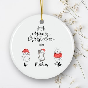 Personalized Ornament, Christmas Ornament, Meow Catmas, Cat Xmas Ornament, Lover Cat Mom Gift, Cat Keepsake, Customized Cat Xmas Ornament