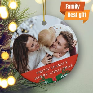Personalized Ornament, Photo Christmas Ornament Personalized Family Photo Name Holiday Decoration Christmas Family Ornament Custom Photo Xma
