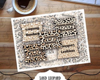 Leopard Print Bible Tabs | Glossy Christian Index Stickers | Prayer Tabs