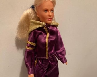 Charlie's Angels 9" Doll w/Fashion Outfit Hasbro 1977 Kris Cheryl Ladd Golden Marathon Girl Silky Plum Jogging Togs Vintage 70's Cop TV Show