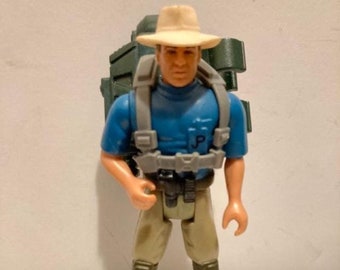 Jurassic Park 1993 Series 1 Dr. Alan Grant Kenner Sam Neill w/Trap Backpack Ruck Sack Accessory Original 90's Dinosaur Movie Action Figure