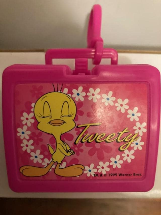Looney Tunes Tweety 1999 Vintage Flix Candy Pink Mini Lunchbox