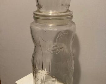 Planters Peanuts 1991 Mr. Peanut Figural 75th Anniversary Commemorative Limited Edition Glass Jar 90's Classic Mascot Advertising Promotion