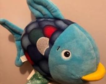 Rainbow Fish 2021 Spirit 14" Plush Marcus Pfister Children's Story Book Character Vintage 90's Stuffed Storybook Animal w/Shiny Scale