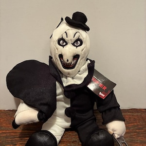 Terrifier Art The Clown Plüsch w / Tag Spencer&#39;s Exclusive 2024 9 &quot;Puppe w / Saw & Trash Bag Damien Leone Horrorfilm Killer Evil Icon Halloween