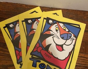 Tony The Tiger 1997 3 New Unused Vintage School Promo Folders Kellogg's Frosted Flakes Cereal Character Grocery Store Giveaway Promotion