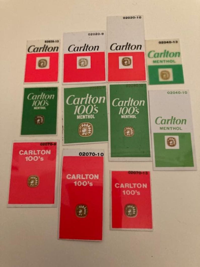 Cigarette Vending Machine Plastic Labels 33 Different 1980 Vintage 80's ...