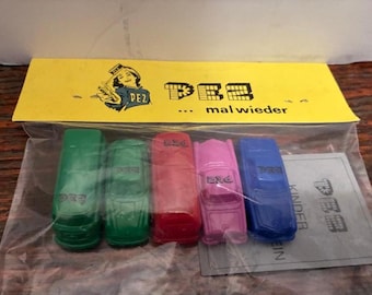 PEZ International Rare Vintage 70's German 2" Mini Cars mal wieder Kinder Fuhrerschein Sealed Bag HO 1:72 Scale Plastic Vehicles Van Truck