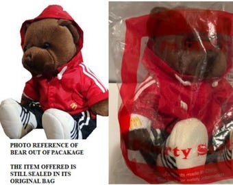 McDonald's 2003 Sporty Stylin' Bear Plush I'm Lovin' It Campaign MIP Original Sealed New 8" Teddy In-Store Happy Meal Limited Promotion