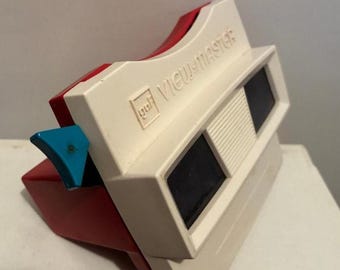 View-Master 1976 GAF Model G Viewer Vintage 70's Limited Edition US Bicentennial Anniversary Red & White w/Blue Lever ViewMaster Classic