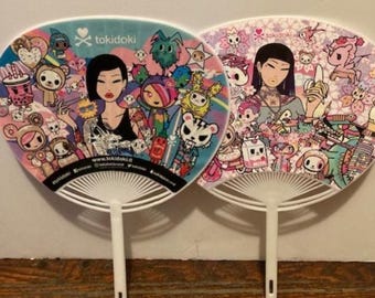 tokidoki Uchiwa Fan Exclusive SDCC 2019 & 2022 San Diego Comic Con Simone Legno Lifestyle Design Promotion Multi Character Print Unicorno