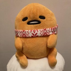 Sanrio Gudetama The Lazy Egg w/Winter Scarf 2022 9" Plush Sad Yolk Kawaii Otaku Anime Manga Cartoon Character Hello Kitty & Friends Holiday