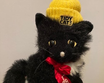 Tidy Cat 3 Advertising Mascot 8" Black Kitten Plush Animal Fair 1987 Mail Away Exclusive Promotion Ad Premium Petcare Kitty Litter Liner