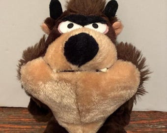 Looney Tunes 1971 Tasmanian Devil 9" Plush Vintage 70's Mighty Star Taz  Warner Brothers Bros Cartoon Network WB Doll Animation Character