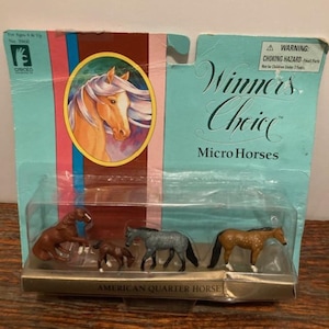 Winners Choice Micro Horses 1996 American Quarter Horse MOC Series 1 Set #3960 aka Breyer Mini Whinnies Vintage 90's Creata Intl 1/64 Scale