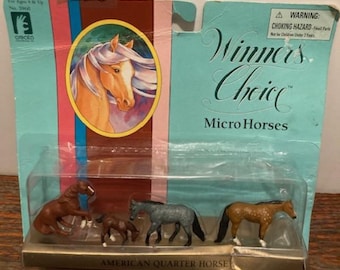 Winners Choice Micro Horses 1996 American Quarter Horse MOC Series 1 Set #3960 aka Breyer Mini Whinnies Vintage 90's Creata Intl 1/64 Scale