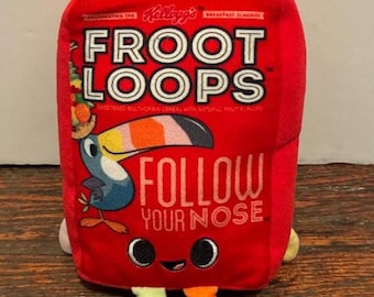 Kellogg's Froot Loops Funko Plush Breakfast Cereal Box Pop Ad Icons Vintage 60's Toucan Sam Image 1963 Manuel R. Vega Design Advertising