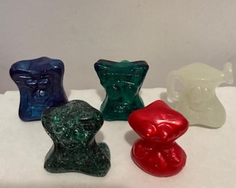 GoGo's Crazy Bones 1996 5 Game Pieces Series 2 Things w/GITD Rare Glowie + Gummies, Sparkle Glitter & 1998 Sports Vintage 90's Magic Box