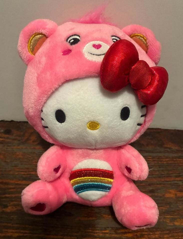 Care Bears Hello Kitty Loves Cheer Bear 10" Collectible 2 Plush Set ...