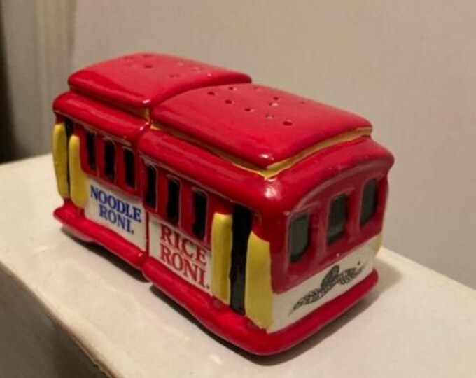 Vintage Rice A Roni Label Rice-a-roni 1997 Cable Car Ceramic Salt and Pepper Shakers Set Vintage ...
