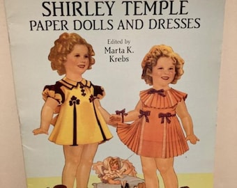 Shirley Temple Authentic Paper Dolls & Dresses 1991 Dover Press 1937 Saalfield Publishing Reprint Photos Vintage 90's Hollywood Memorabilia