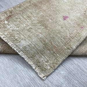 2x3 Beige Pink Turkish Door mat, 2x3 Handmade Vintage Rug, Small Oushak Rug, Kitchen, Bathroom, Kids, Entryway mat, Home Decor, 1.5x3.2 Ft