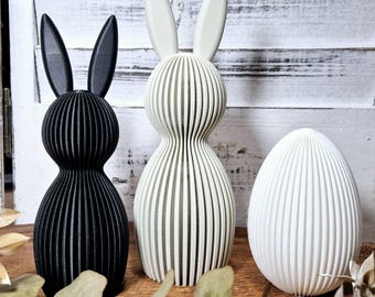SKANDI Easter bunny | Easter egg | Easter decoration ribbed - (OS167)