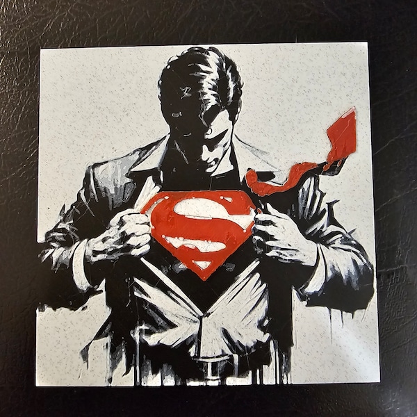 Superman, Mann aus Stahl 3D Hueforge Art