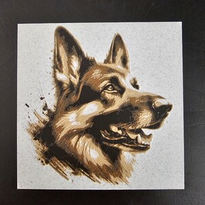 German Shepherd 3D Hueforge Art