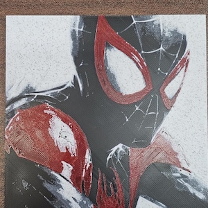 Miles Morales Spiderman, Side Profile, Hueforge 3D Art