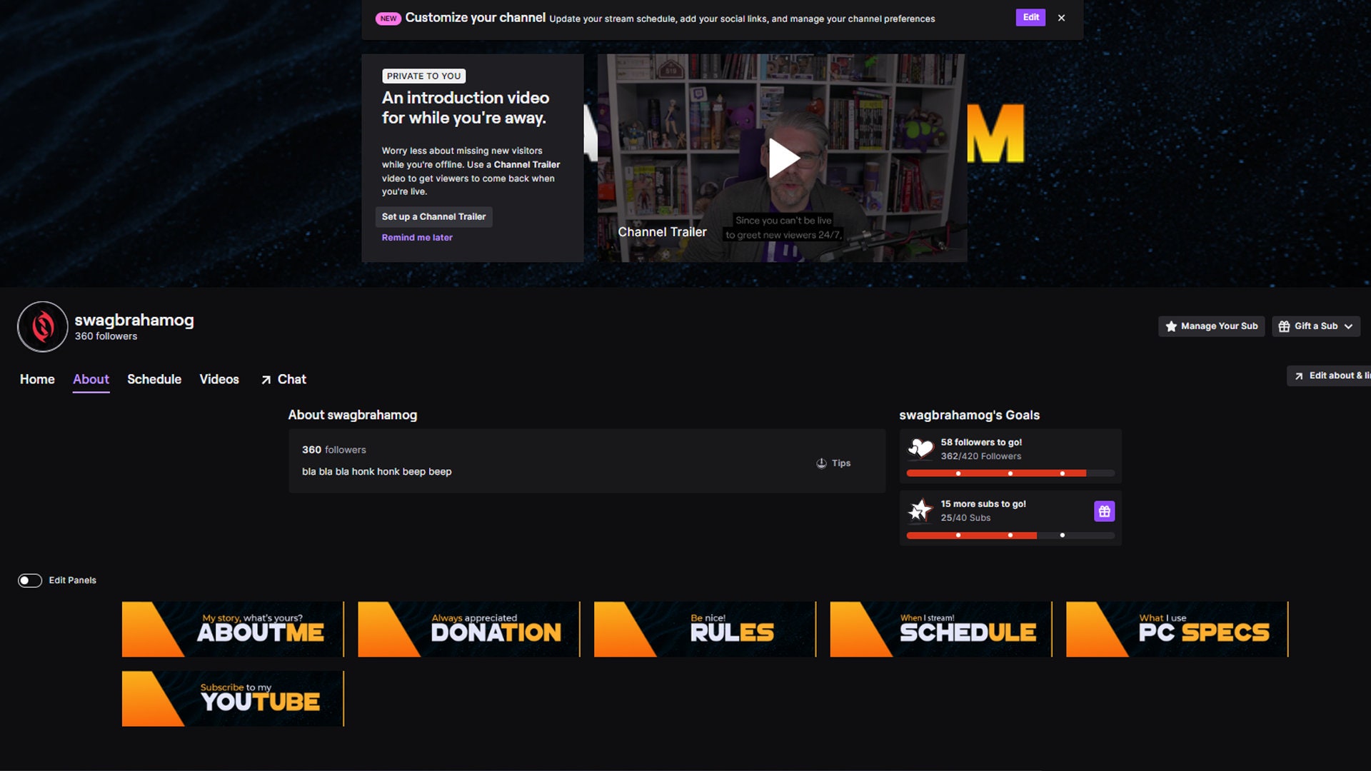 Wavy Twitch Panels - CUSTOMIZABLE - Etsy