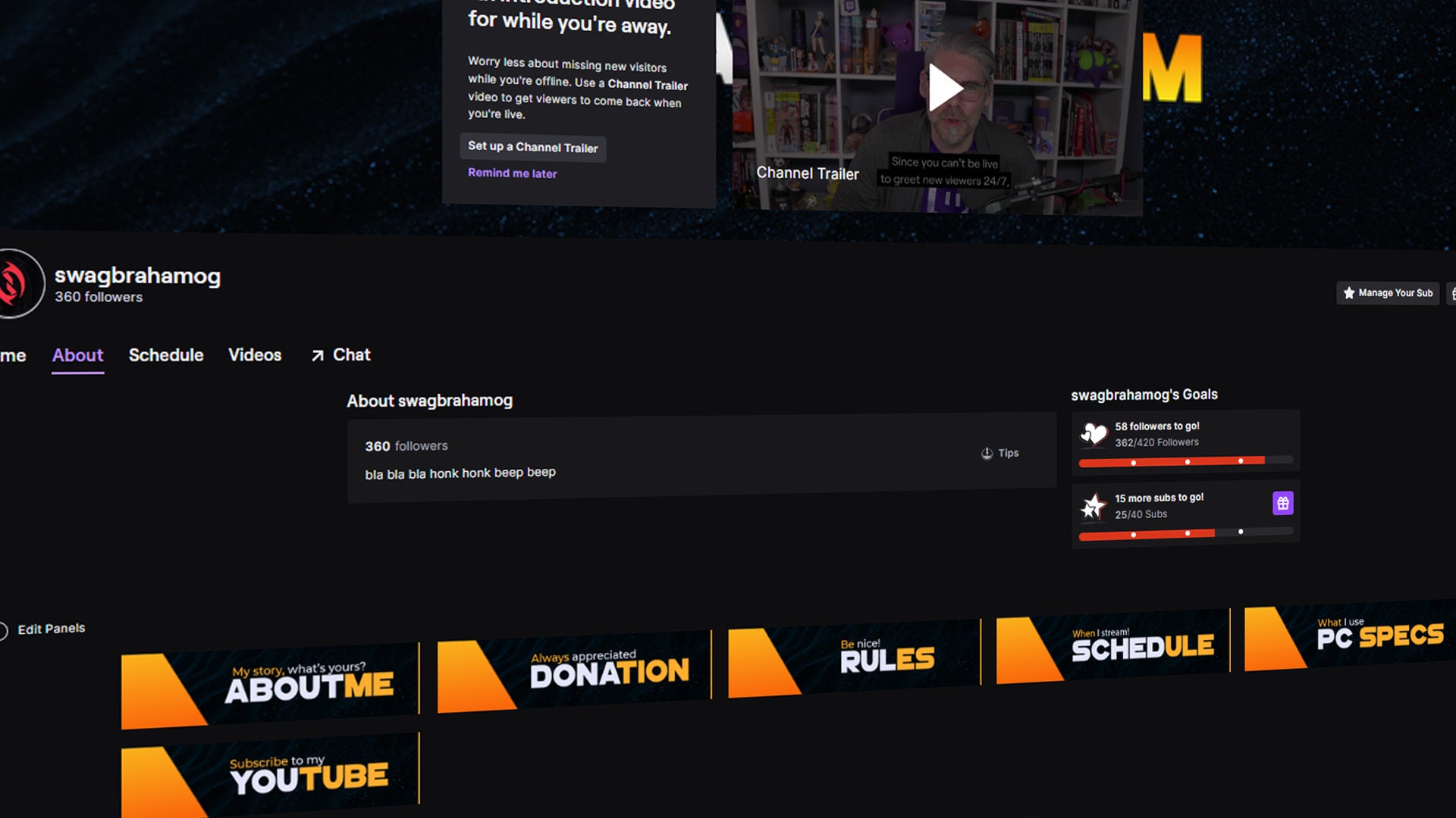 Wavy Twitch Panels - CUSTOMIZABLE - Etsy